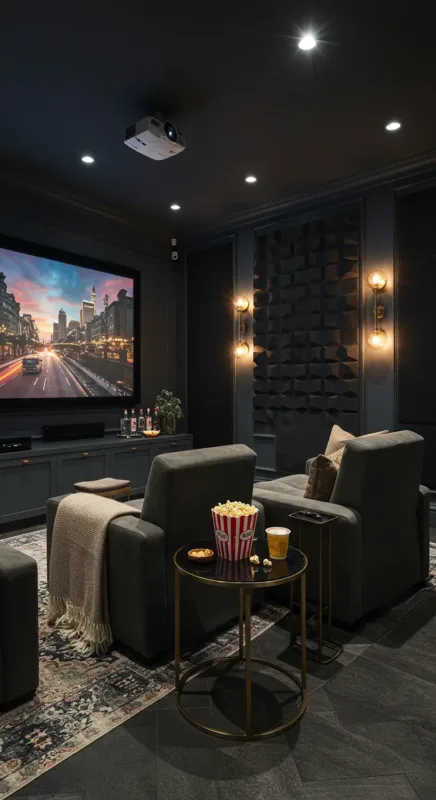 Cozy Small Theater Room