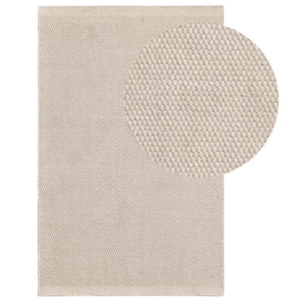 Outlet - Atcham Clay/Natural Pebble Wool with Cotton Rug - 200 x 290cm