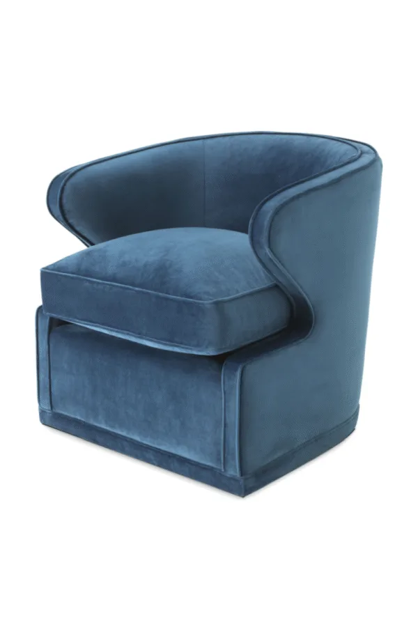 Blue Velvet Swivel Chair | Eichholtz Dorset