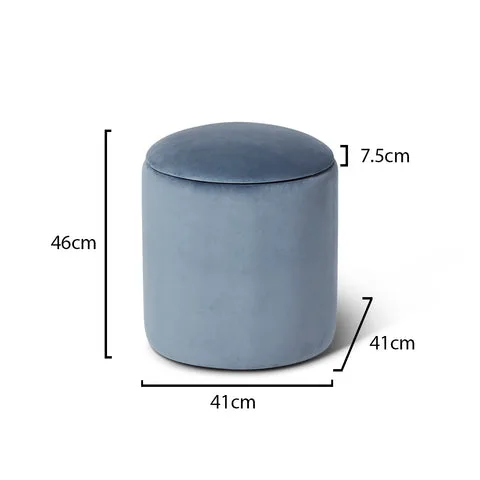Abigail Drum Footstool Seat - Light Blue - Laura James