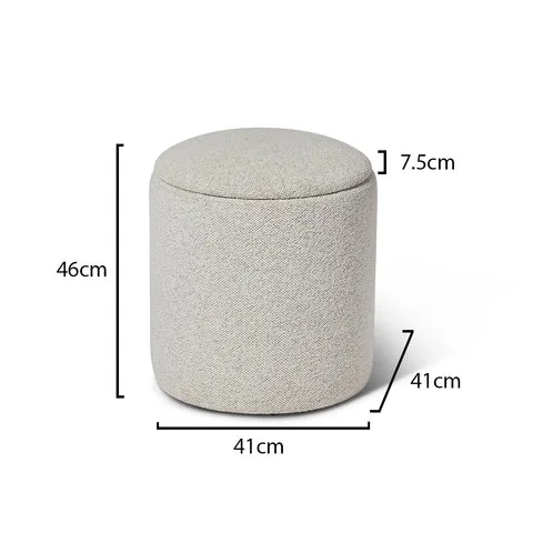 Abigail Dove Grey Ottoman Stool - Laura James