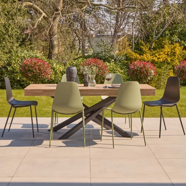 Amelia 6 Seater Wooden Garden Dining Set with Wren Chairs