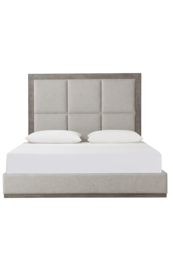 Gray Textured Linen Queen Bed | Andrew Martin Raffles
