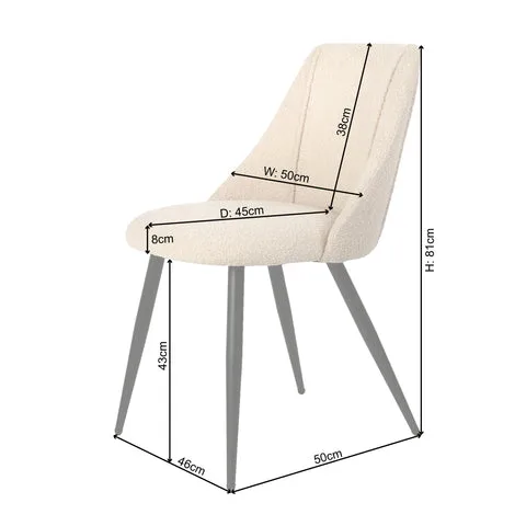 Boucle Dining Chairs - Set of 2 - Laura James