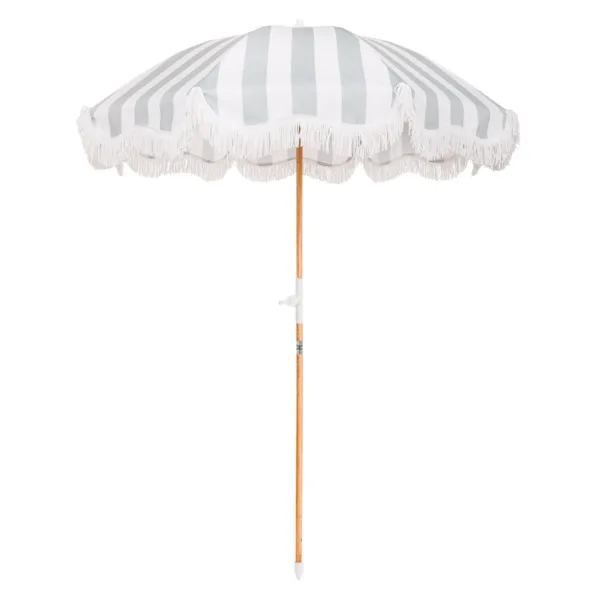 The Holiday Beach Umbrella - Sage Crew Stripe