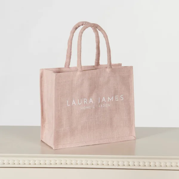 Jute Bag - Blush Pink