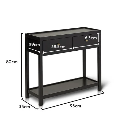 Charlie Noir Black Console Table - Laura James