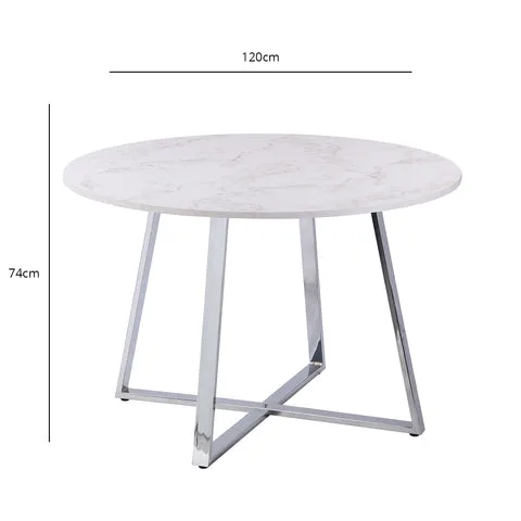 Marble Top Dining Room Table with Chrome Legs