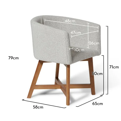 Magnus dining chair - set of 2 - dove grey and oak