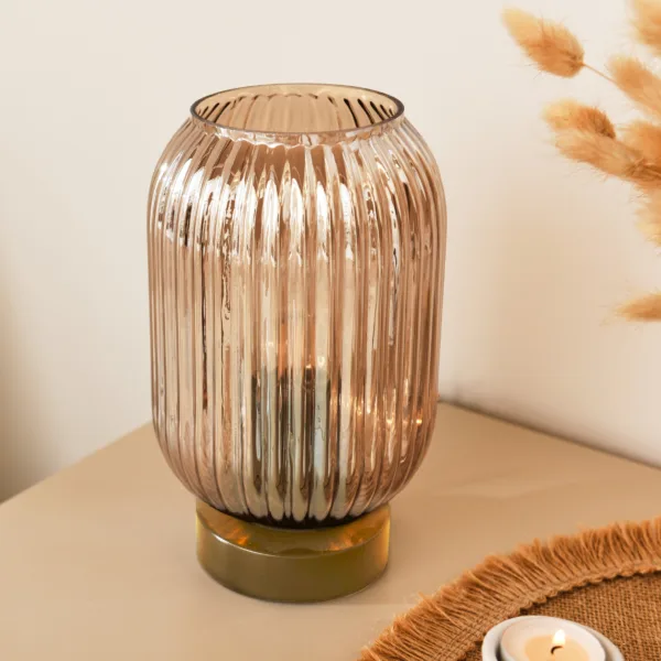 Elland 22.5cm Glass Table Lamp - Champagne & Gold