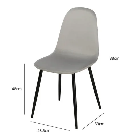 Milo Black Concrete Dining Table Set - 4 Seater - Ellis Teal Black Chairs