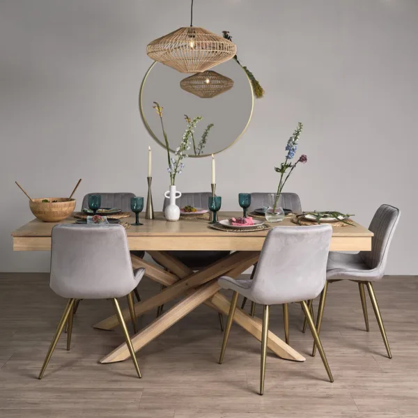Amelia Whitewash Wood Dining Table - Non Extendable