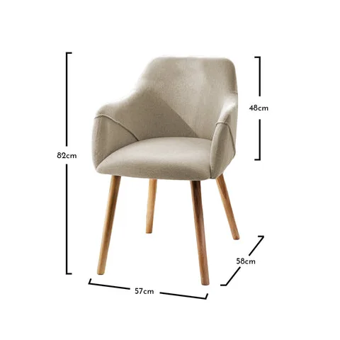 Freya armchairs - set of 2 - oatmeal and oak - Laura James
