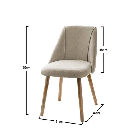 Freya dining chairs - set of 2 - oatmeal and oak - Laura James