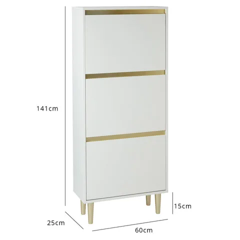 Iliana 3 door shoe cabinet white