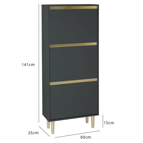 Iliana 3 door shoe cabinet grey