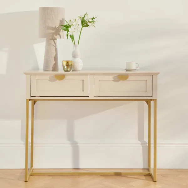 Ines Taupe Dressing Table with Drawers