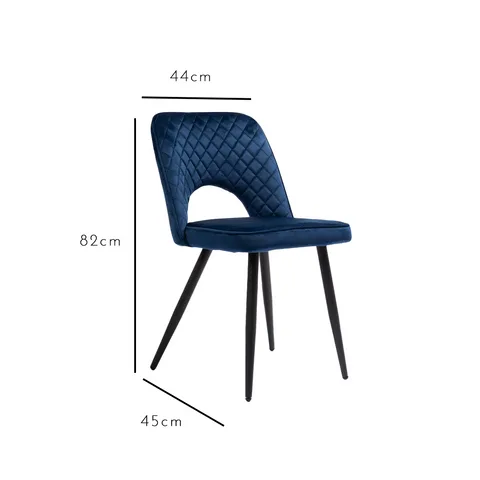 Hope Dining Chair - Set Of 2 - Dark Blue