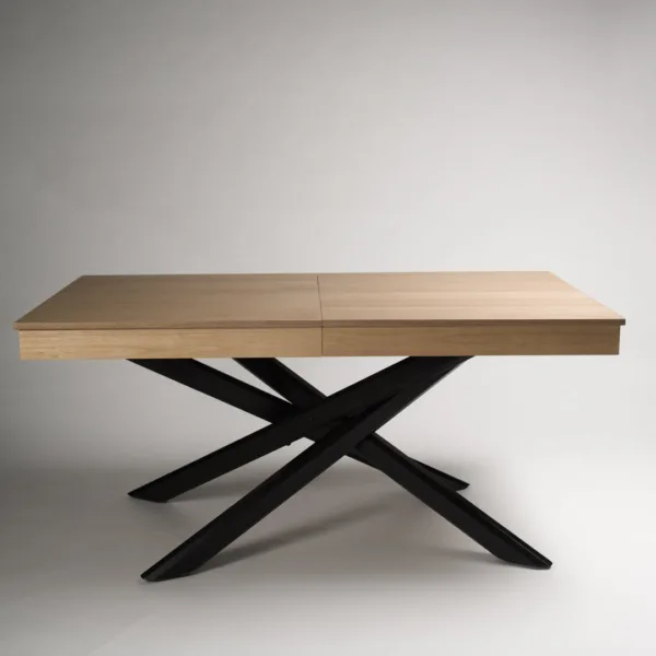 Amelia Whitewash Wood Dining Table - Extendable - Black Legs