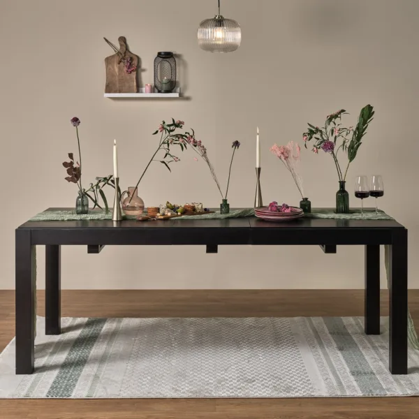 Magnus Black Wood Dining Table - Extendable