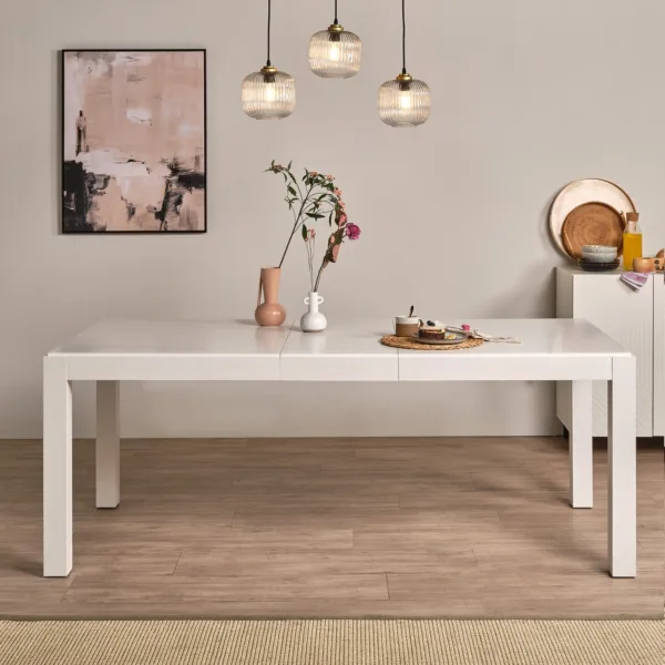 Magnus White Wood Dining Table - Extendable