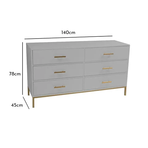 Marie White Chest of Drawers - 6 Drawer