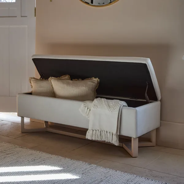 Outlet - Norah Storage Ottoman - Ivory