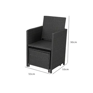 Rattan Cube Dining Chair - Black - Laura James