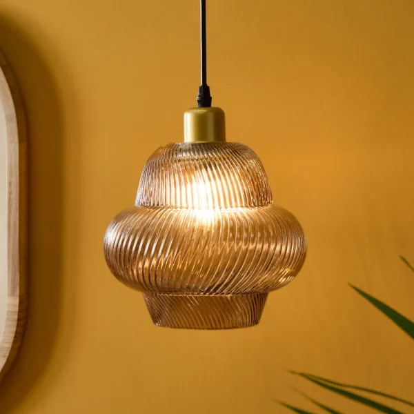 Pimlico 22cm Glass Pendant Light - Gold