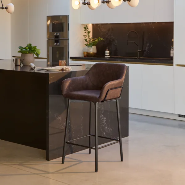 Outlet - Reagan Saddle Brown Bar Stool - Metal Legs