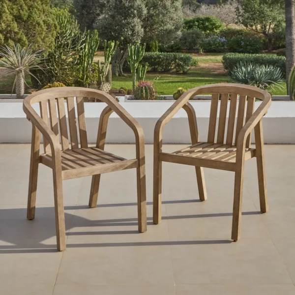 Outlet - Shiro Wooden Garden Dining Chair - Set of 4