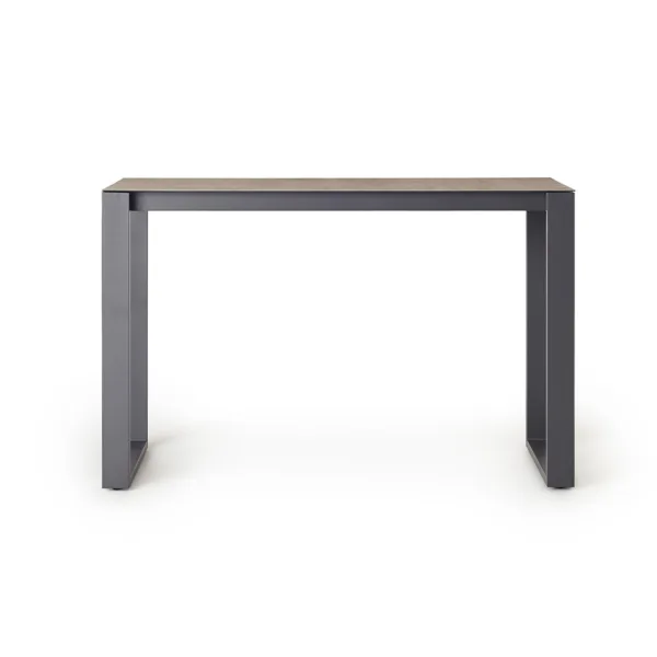 Ventura 66" Bar Table in Charcoal - Ceramic-Style Glass Top