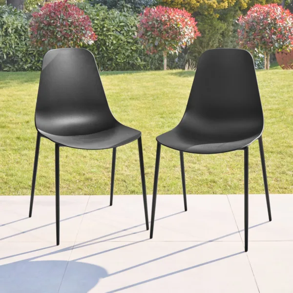 Wren Black Garden Chairs - Set of 2