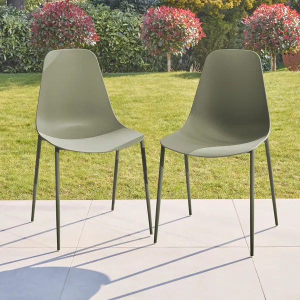 Wren Olive Green Garden Chairs - Set of 2