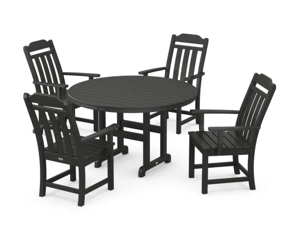 Polywood Country Living 5-Piece Round Farmhouse Dining Set