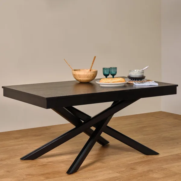 Amelia Black Wood Dining Table - Non Extendable