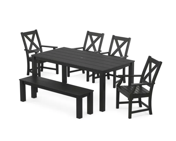 POLYWOOD Braxton 6-Piece Parsons Dining Set with Bench