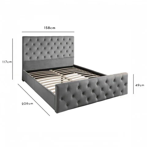 Cavill Blue Upholstered King Size Bed