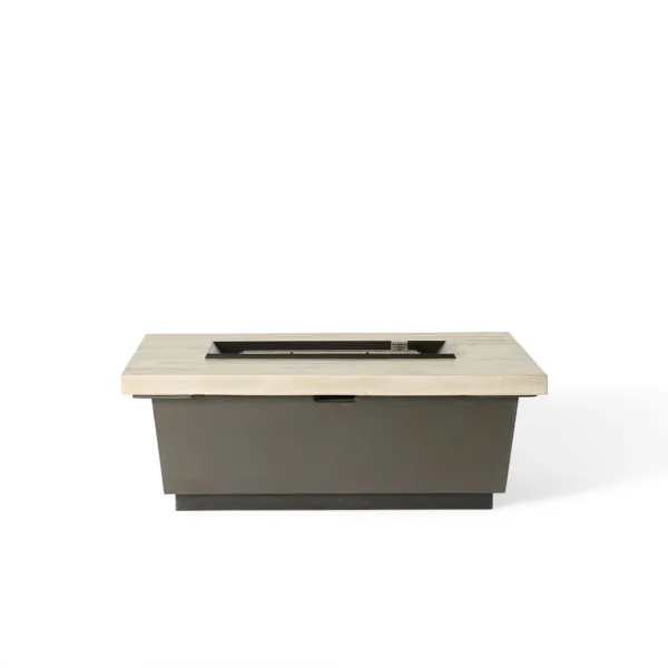 Contempo Select Rectangular Fire Table with Drawer in Silver Pine