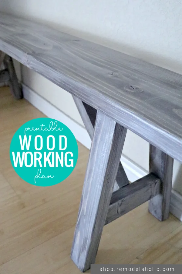 Easy DIY Farmhouse Bench Woodworking Plans