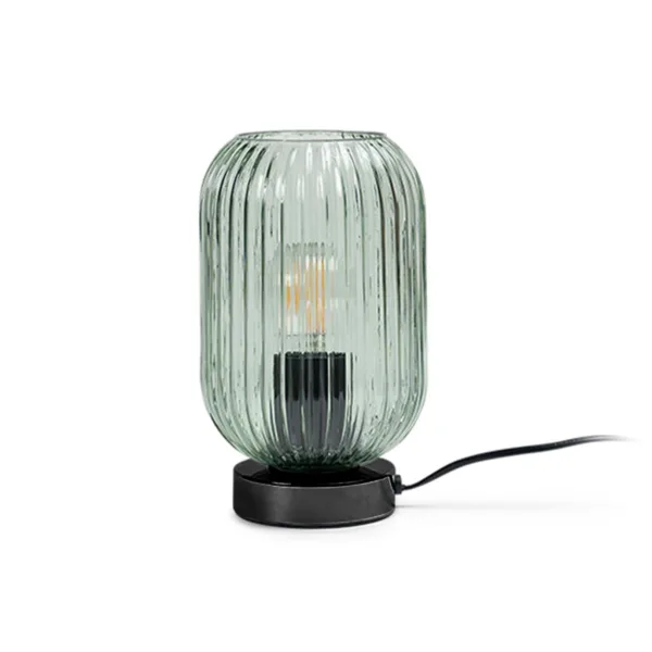 Elland 22.5cm Glass Table Lamp - Sage Green & Black