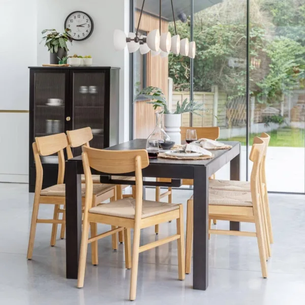 Outlet - Faye Wooden Woven Chairs Set of 2 - Pale Oak