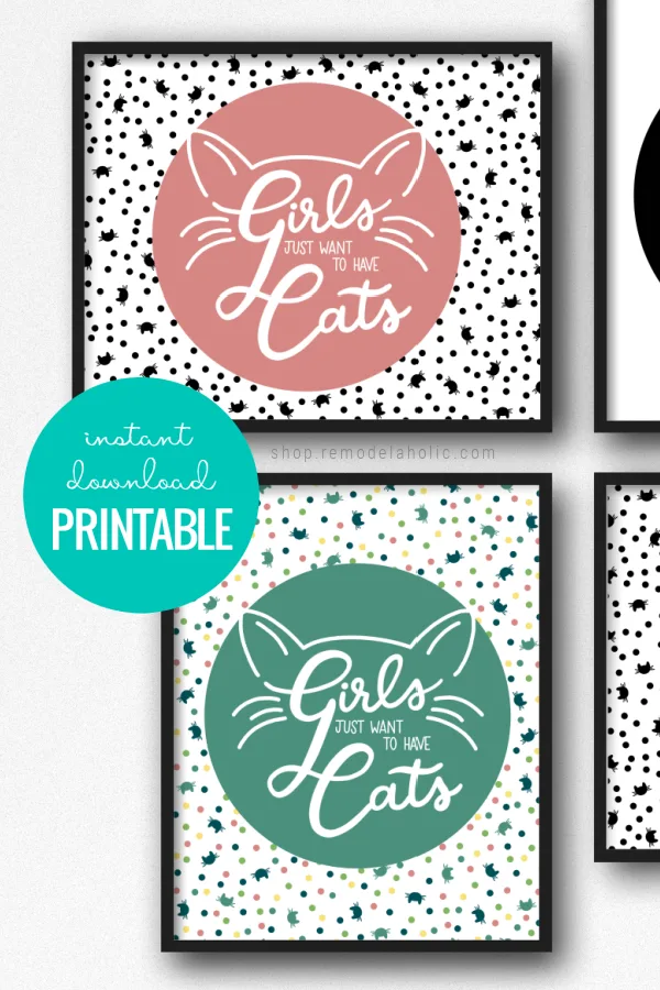 Girls Just Want To Have Cats Art Printable