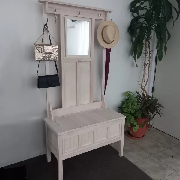 DIY plans to build a Hall Stand with Lidded Boot Bench
