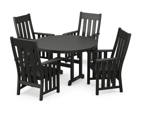 Martha Stewart by POLYWOOD Acadia 5-Piece Round Farmhouse Dining Set