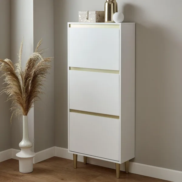 Outlet - Iliana Shoe Cabinet - 3 Door - White