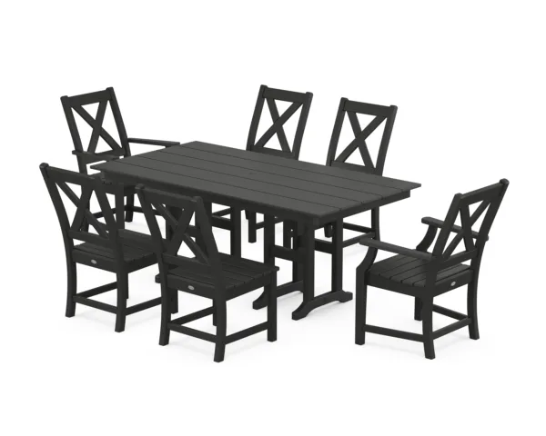 POLYWOOD Braxton 7-Piece Farmhouse Dining Set