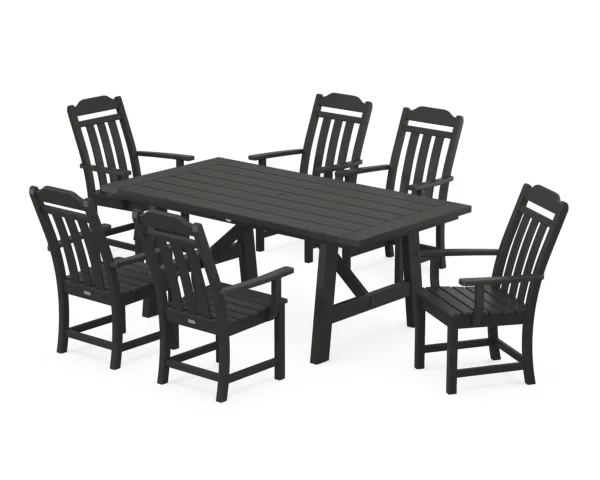 Polywood Country Living Arm Chair 7-Piece Rustic Farmhouse Dining Set