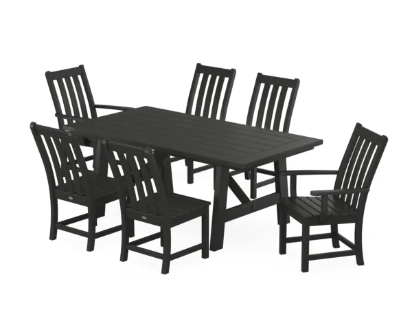POLYWOOD Vineyard 7-Piece Rustic Farmhouse Dining Set
