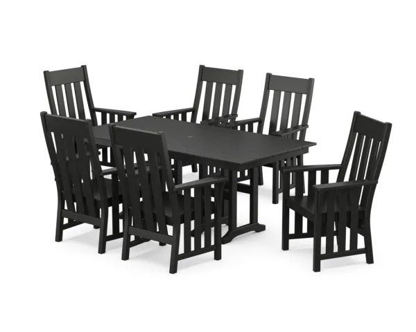 Martha Stewart by POLYWOOD Acadia Arm Chair 7-Piece Farmhouse Dining Set